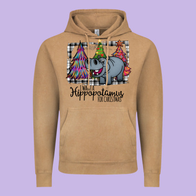 I Want Hippopotamus For Christmas Vintage Hoodie Designed By Bettercallsaul