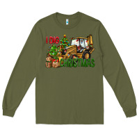 Army Green I dig Christmas Long Sleeve Tee - NancyCooperArtShop