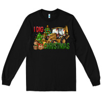 Black I dig Christmas Long Sleeve Tee - NancyCooperArtShop