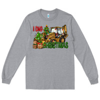 Heather Grey I dig Christmas Long Sleeve Tee - NancyCooperArtShop