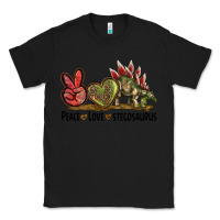 Black Peace Love Stegosaurus Classic Tee - LillyAllenDesigns