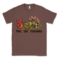 Chestnut Peace Love Stegosaurus Classic Tee - LillyAllenDesigns