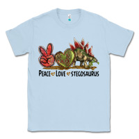 Dusty Blue Peace Love Stegosaurus Classic Tee - LillyAllenDesigns