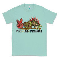 Seafoam Peace Love Stegosaurus Classic Tee - LillyAllenDesigns