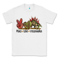 White Peace Love Stegosaurus Classic Tee - LillyAllenDesigns