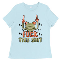 Baby Blue fuck this shit Ladies Tee - MaliasSmallBusiness
