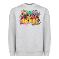 Heather Grey teach love inspire Heavyweight Sweatshirt - CowGirlArtShop