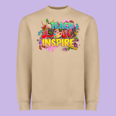 Teach Love Inspire Heavyweight Sweatshirt Designed By Cowgirlartshop