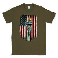 Army Green statue of liberty torch Classic Tee - BarkalooDesign
