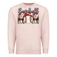 Pale Pink Baseball Mom Premium Sweatshirt - CowhideDigitalArt