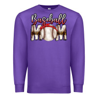 Purple Baseball Mom Premium Sweatshirt - CowhideDigitalArt