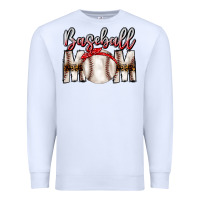White Baseball Mom Premium Sweatshirt - CowhideDigitalArt