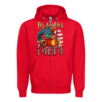 Red Firefighter mom Zipper Hoodie - FaDigitalArtStudio