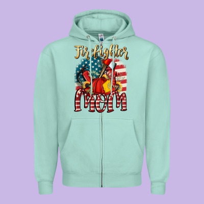 Firefighter Mom Zipper Hoodie Designed By Fadigitalartstudio