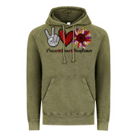 Vintage Olive peace love sunflower Vintage Hoodie - Bettercallsaul
