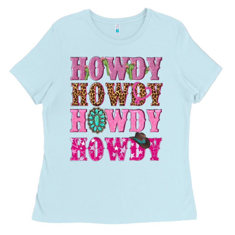 Pink Howdy Howdy Howdy Ladies Tee by NancyCooperArtShop | Teevron