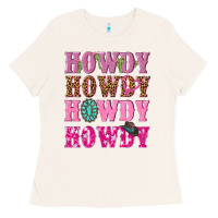 Bone pink howdy howdy howdy Ladies Tee - NancyCooperArtShop