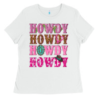 White pink howdy howdy howdy Ladies Tee - NancyCooperArtShop