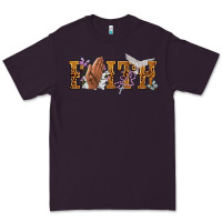 Plum faith with praying hands Premium Tee - NancyCooperArtShop