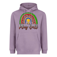 Lavender Play Ball Football Rainbow Heavyweight Hoodie - CowhideDigitalArt