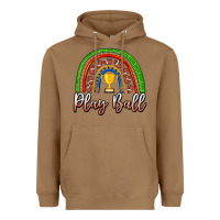 Toasted Coconut Play Ball Football Rainbow Heavyweight Hoodie - CowhideDigitalArt