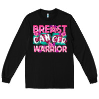 Black Breast Cancer Warrior Long Sleeve Tee - texasbilliewilder
