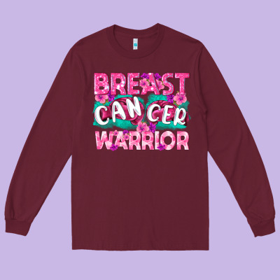 Breast Cancer Warrior Long Sleeve Tee Designed By Texasbilliewilder