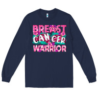 Navy Breast Cancer Warrior Long Sleeve Tee - texasbilliewilder