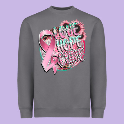 Love Hope Cure Heavyweight Sweatshirt Designed By Cowgirlartshop