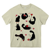 Mossy valentine cat Heavy Core Tee - MaliasSmallBusiness