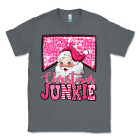 Charcoal Heather pink Christmas junkie Santa Claus Classic Tee - Jasminsmagicworld
