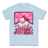 Dusty Blue pink Christmas junkie Santa Claus Classic Tee - Jasminsmagicworld