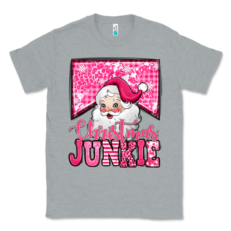 Pink Christmas Junkie Santa Claus Classic Tee by Jasminsmagicworld | Teevron