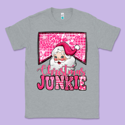 Pink Christmas Junkie Santa Claus Classic Tee Designed By Jasminsmagicworld