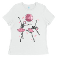 White skeleton ballerina Ladies Tee - MaliasSmallBusiness