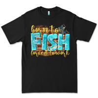 Black born to fish forced to work Premium Tee - NancyCooperArtShop