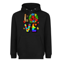 Black autism love Heavyweight Hoodie - LillyAllenDesigns