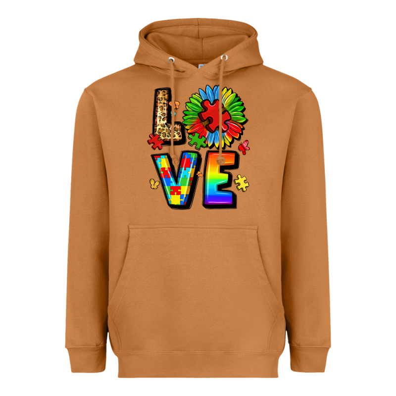 Autism Love Heavyweight Hoodie by LillyAllenDesigns | Teevron