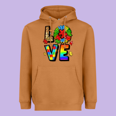 Autism Love Heavyweight Hoodie Designed By Lillyallendesigns