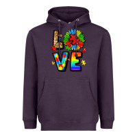 Plum autism love Heavyweight Hoodie - LillyAllenDesigns