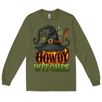 Army Green Howdy witches Long Sleeve Tee - NancyCooperArtShop