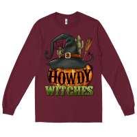 Burgundy Howdy witches Long Sleeve Tee - NancyCooperArtShop