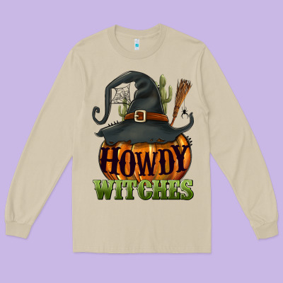 Howdy Witches Long Sleeve Tee Designed By Nancycooperartshop