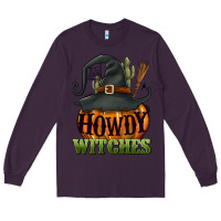 Plum Howdy witches Long Sleeve Tee - NancyCooperArtShop