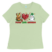 Matcha peace love snowman Ladies Tee - NancyCooperArtShop