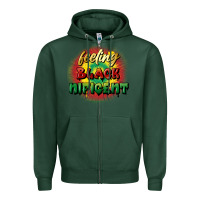 Sports Green Feeling blacknificent Zipper Hoodie - FaDigitalArtStudio