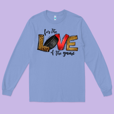 For The Love Of The Game Ice Hockey Long Sleeve Tee Designed By Jasminsmagicworld