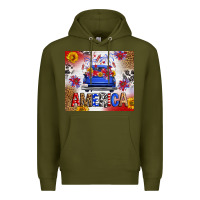 Army Green Fourth Of July America Truck Premium Hoodie - FaDigitalArtStudio