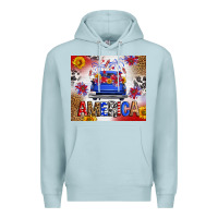 Blue Mist Fourth Of July America Truck Premium Hoodie - FaDigitalArtStudio