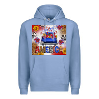 Colony Blue Fourth Of July America Truck Premium Hoodie - FaDigitalArtStudio